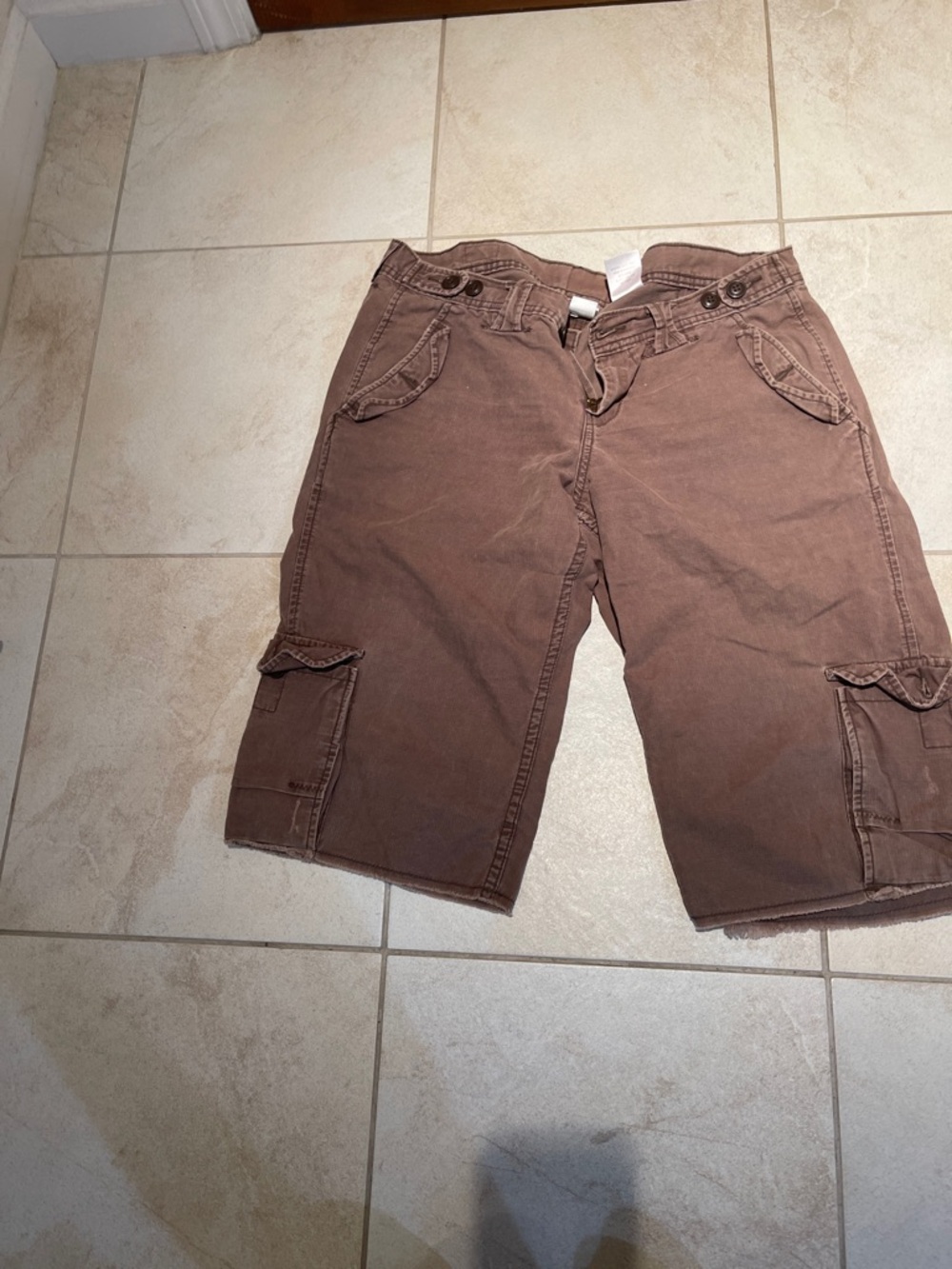 Womens Brown Cargo crop